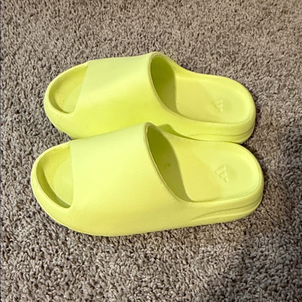 Yeezy adidas Lime Green Slide Sandals - Picture 2 of 3